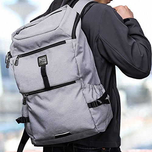BanGe Leichter Laptop Rucksack 15 6 Zoll Business Outdoor Daypack Reise Rucksack Schulbeutel f  r Herren und Damen  Grau 