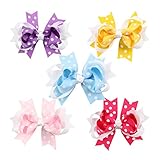 10pc White Dot Boutique Windmill Style Hair Bows Girls Baby Alligator Clip Grosgrain Ribbon Headbands