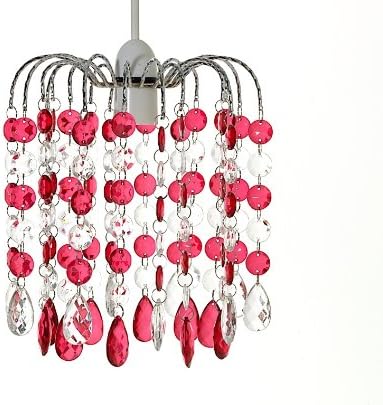 Great Value Pendent Shade With Clear/Red Droplets 19cm Diameter