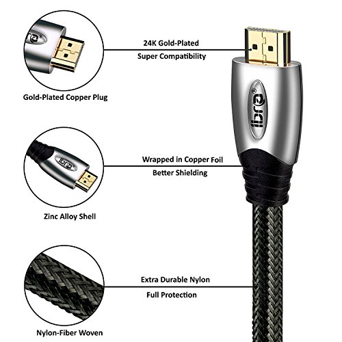 IBRA® PLATINUM 1.5m HDMI Kabel / kompatibel mit HDMI 2.0 (Ultra HD 4K 3D Full HD 1080p ARC Highspeed mit Ethernet) - 2