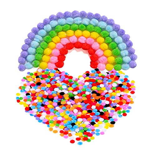 ULTNICE 1200pcs sortiert dekorativen Pom Poms Handwerk 10 cm Mini-Pompon Pom Poms Dekorationen Mischfarbe - 5