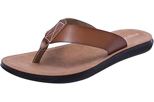 Harssidanzar Sandales tongs pour hommes, Chaussures de plage confortables en cuir microfibre doux pour l'été (Suggérer d'acheter une taille plus grande) KM215