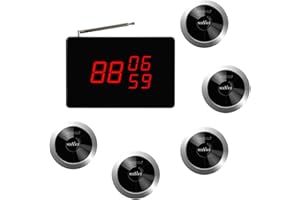 SINGCALL System di chiamare in conferenza,Cercapersone con singolo tasto,impermeabile per 360° a tutto tondo,1 mainframe 5 cercapersone(APE310)