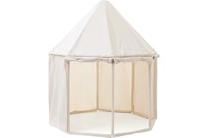 Wonder Space Grande Maison de Jeu Indienne Minimaliste pour Enfants – Robuste & Durable en Toile Naturelle en PVC épais pour intérieur & extérieur – Couleur Beige Neutre pour garçons & Filles