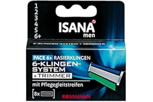 ISANA MED ISANA men Pace 6+ Rasierklingen, 8 Stück