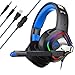 Produktbild Gaming Headset für PC, PS4, Xbox One, Surround-Sound Stereo Over Ear mit Lautstärkeregler LED Licht, Rauschunterdrückung für Laptops, Smartphone, Computer