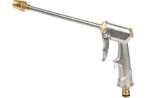Garten Handbrause Hillylolly Garten Hochdruck Garten Spritzpistole, Gartenbrause Metall mit Einstellbarer Wassermenge für Autowäsche, Gartenbewässerung, Baden von Haustieren, Bodenreinigung (Lang)