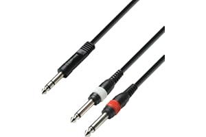 ‎ADAM HALL Adam Hall Cables 3 STAR YVPP 0100 Y-Kabel REAN 2 x Klinke TS auf Klinke TRS | 1 m