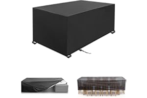 LAYOOMIETY Abdeckung für Gartenmöbel,90x90x80cm Schwarz Rechteckig Gartenmöbel Schwerlast 420D Oxford Schutzhülle Schnallen und Spannkordel für alle Jahreszeiten Wasserdicht nti-UV Schutzhülle
