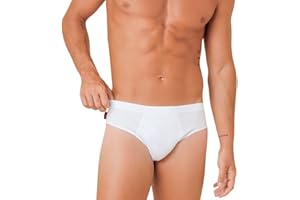 LUDOR Liabel Slip Uomo in Cotone. Confezione da 3 o 6 Mutande da Uomo Bianche o Colorate.Taglie Over Size in 100% Cotone Traspirante
