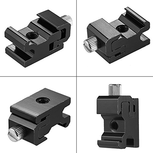 Andoer M  tal flash Speedlite Hot Shoe Mount Adapter de Largeur r  glable avec 1 4  trou    vis pour Canon Nikon Yongnuo Godox sur l appareil photo flash en alliage d aluminium