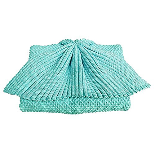 KiKi Monkey Multi-Größe handgemachte gestrickte Mermaid Schwanz-Decken-Sofa Schlafsäcke All Seasons für Erwachsene Kinder (M, GREEN) - 5