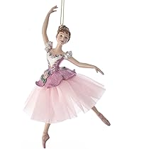 Kurt Adler Adorno De Bailarina Reina De Las Nieves - Decoración Navideña De Resina Con Purpurina, 14.6 Cm, Ideal Para Fans De El Cascanueces