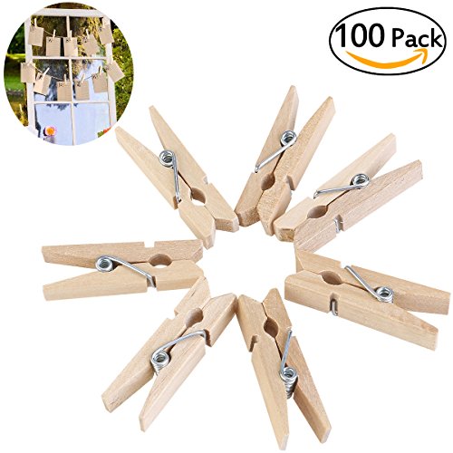 ULTNICE 3.5 cm Mini Holz Wäscheklammer Foto Handwerk Clips - 100pcs