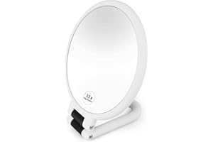 Linkstyle 1X 15X Lusterko Powiększające, Dwustronne, Ręczne, Podróżne Składane Lusterko Powiększające dla Kobiet Mężczyzn