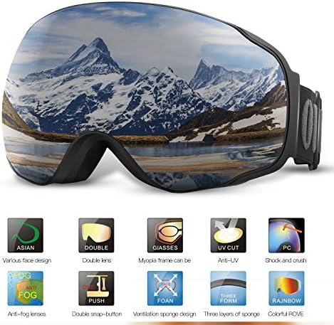 Ski Goggles Frameless Interchangeable Lens UV400 Protection Snow Goggles for Men WomenSliver