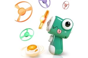 Vilbocr Outdoor Flying Toys Fruit Dinosaur Theme 3IN1Flying Disc Launcher Kids Toy Launcher with Outdoor Indoor Games Activities (Watermelon Green)