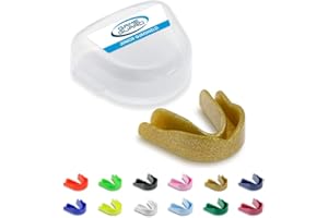 ‎GAME GUARD GAME GUARD – Hockey-Mundschutz für Kinder im Alter von 8, 9, 10, 11, 12, 13 Jahren. Zahnschutz für Boxen, Rugby, Fußball, Kampfsport, Kickboxen, Karate, Taekwondo [Gold – 1 Stück]