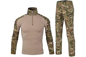 Uugood Combat Shirt Pant Tactical Anzüge Armee Militär T-Shirt Paintball Ausrüstung Taktische Kleidung Bundeswehr Langarm Multicam Uniform für Airsoft Paintball Jagd