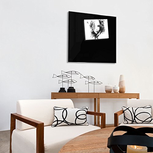 casa pura® Glasmagnettafel im modernen Design | beschriftbar & magnethaftend | schwarz | in 3 Größen | 45x50cm - 2