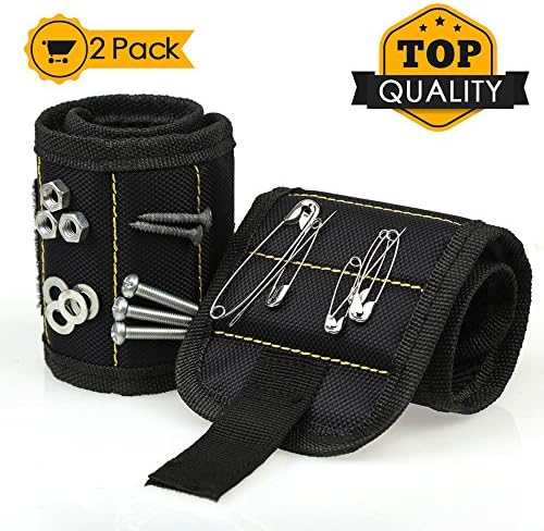 Magnetic Wristband BeskooHome [2-Pack] Powerful Magnet Wristbands for Holding Tools, Screws, Nails, Bolts, Drill Bits, Nut ,Driver Bits and More – Best Tool Gift for DIY Handyman