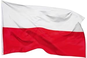 aricona Polska Flaga - Polska flaga 90x150 cm z mosiężnymi oczkami - odporna na warunki atmosferyczne flaga narodowa na maszt - 100% poliester