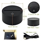 3D Tisch Nachttischlampen,KINGCOO 3D Optische Visualisierung LED Licht USB Schreibtischlampen Stimmungslichter Touch Schreibtisch 7 Farbwechsel Atmosphäre Lampe (Zahn) - 6
