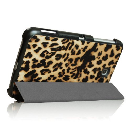 Fintie Samsung Galaxy Tab 4 7.0 Hülle Case – Ultra Schlank Schutzhülle Superleicht Ständer Smart Shell Tasche Etui Cover Für Samsung Galaxy Tab 4 7.0 (7 Zoll) T230 T235 Tablet, Leopard Braun - 5