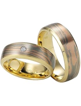 CORE by Schumann Design Trauringe Eheringe aus 585 G/W/R Gold Tricolor mit echten Diamanten Gratis Testringservice...