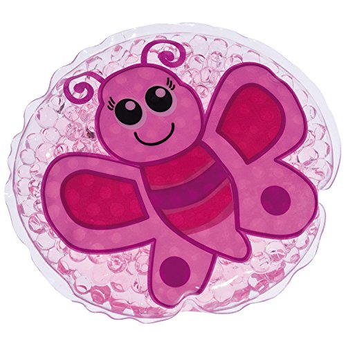 Pack of 10 Children's Reusable Hot & Cold Heat Ice Gel Bead Pack for First Aid Bruise Sooth (Pink Butterfly)