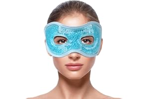NEWGO Maschera rinfrescante per gli occhi – Maschera rinfrescante in gel caldo/freddo per la terapia degli occhi, riutilizzabili per gli occhi, emicrania, mal di testa, occhi gonfi (blu)