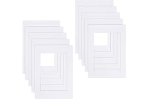 Bhoulandi 10 Pcs Photo Mounts A3 to Fit A4, White Paper Acid Free Picture Mounts Mat, Cardboard Photo Mount for Frames for A4 Paintings Prints Image Artworks (A3)