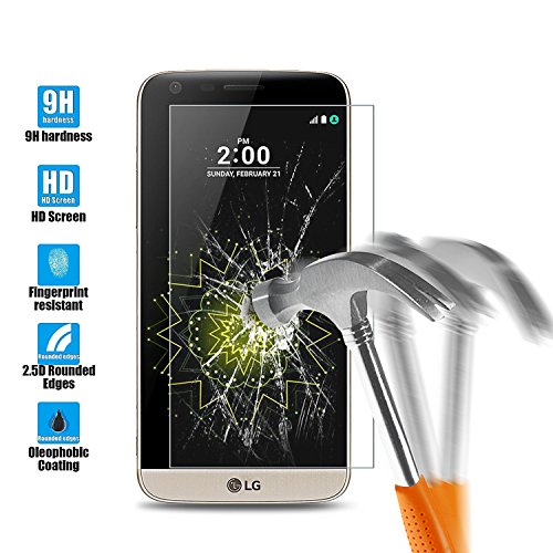 LG G5 Schutzfolie, Angozo Gehärtetem Glas LG G5 Panzerglas Displayschutzfolie Hartglas Folie