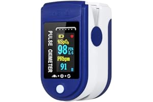 Tianbi Mini monitor digital de saturación con sensor de pulso en la punta de los dedos con cordón medidor de frecuencia sanguínea para deportes en el hogar y viajes (azul #01)