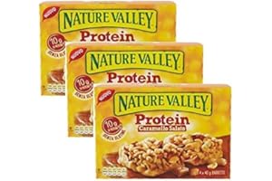 GENERICO Nature Valley® | Barretta Proteica Morbida con Arachidi e Mandorle Ricoperta al Caramello Salato - 3 x 160 Gr (12 Barrette)