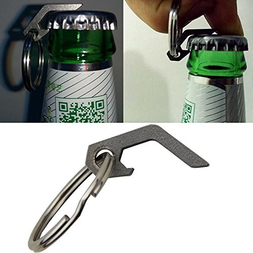 Titan Legierung Flaschenöffner EDC Survival Pocket Schlüsselanhänger Multi Tool Camping Outdoor - 2