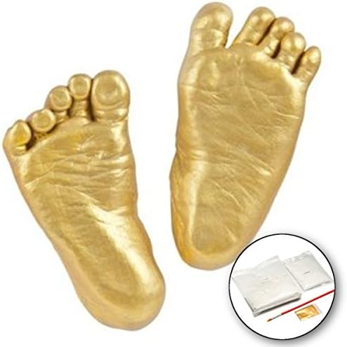 Baby Casting Kit, MEJOY Baby Handprint Footprint Keepsake, 3D Plaster Casting Kit, Memorable Keepsakes, Casting Plaster, Metallic Pewter Paint 100g