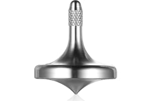 LOQATIDIS Kreisel Metall mit Perfekte Balance Stabilität und Lange Rotationszeit, Edelstahl Dekompression Desktop EDC Stressabbau Spielzeug für Erwachsene und Kinder (Silber)