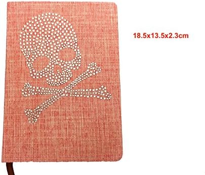 blingustyle Swarovski ELEMENTS Crystal Skull design Fabric cover diary notebook (pink)