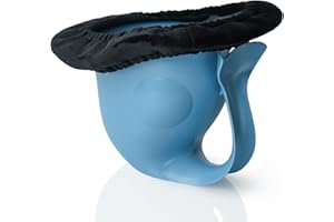 STORCHENBECK Töpfchen für Neugeborene zur Babytöpfchengewöhnung – Für windelfreie Säuglingspflege durch Ausscheidungskommunikation (EC) – Innen- & Außenbereich nutzbar – Attraktives Fisch-Design (Blau)