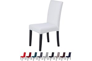 Veakii R Coprisedie con Schienale 6 Pezzi, coprisedia per Sala da Pranzo Mobili da Cerimonia Nuziale Moderni, Hotel, Ristorante Decor (Bianca, 6 Pezzi)