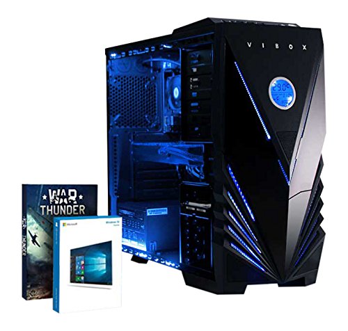 Vibox Sharp Shooter 6 Gaming PC - with Warthunder Game Bundle, Windows 10 (3.8GHz AMD A4 Dual Core Processor, Radeon R9 390 Graphics Card, 1TB Hard Drive, 8GB RAM, Vibox Tactician Blue LED Case)