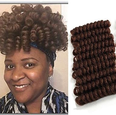 GANTA curlkalon curls Bouncy Curl synthetic Crochet Braids Hair Extensions Kanekalon Hair Braids curlkalon crochet hair 20roots/pack 5packs make one head , burgundy