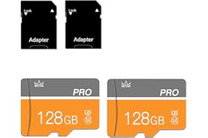 talebasic 128 GB Mikro-Speicherkarte, Klasse 10, Speicherkarte mit Adapter, schnelle Geschwindigkeit, TF-Karte für Tablet/Handy/Kamera/Auto-Audio/Spielekonsole (2 Stück, 128 GB)