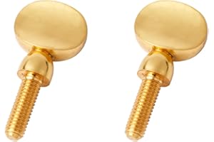 NQEUEPN 2pcs Saxophone Neck Screws, Heavy Golden Sax Neck Screw Brass Tightening Attach Sax Screw Tightener for Soprano Alto Tenor, Neck Parts Replacement Instrument Accessory