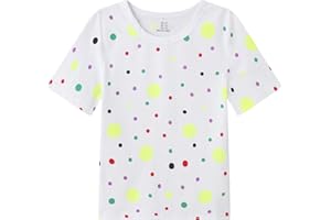 WinZero Boy's Girls T-Shirt Cotton Crew Neck Spotty Tee Shirt Kids Short Sleeve Tops for 4-13 Years