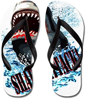 Soniaxy Stylish Funny Shark Attack Beach Soft Flip Flops,Funny Thong Sandals, Beach Sandals Adults L Blue