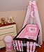 CANOPY drape with Free Standing HOLDER- to fit baby swinging crib/wicker basket/craddle (PINK MOON)
