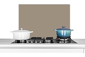 MUCHOWOW Credence Intérieur - Couleurs - Beige Fond de hotte 60x40 cm Credence aluminium Plaque inox de cuisine