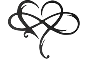 Victop Cuore infinito Decorazione da parete in metallo, Decorazione da parete a forma di cuore unico, Ecorazione della casa per soggiorno, camera da letto, matrimonio (35 x 29 cm)